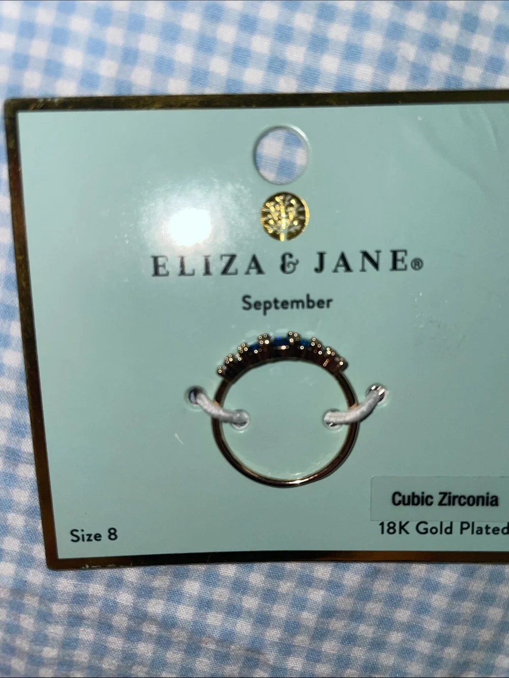 Eliza & Jane Blue Gold Ring Size 8